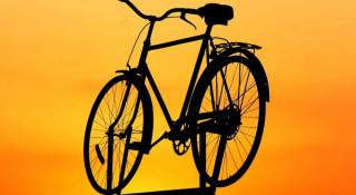 Fiets voor de horizon