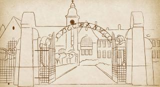 Tekening hoofdgebouw