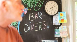 Krijtbord in Bar Divers