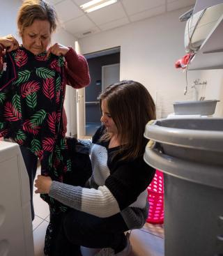 Kledij wassen op de afdeling